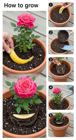 How to grow rose step by step at home #viralreels  #banana #reel #gardening #lov