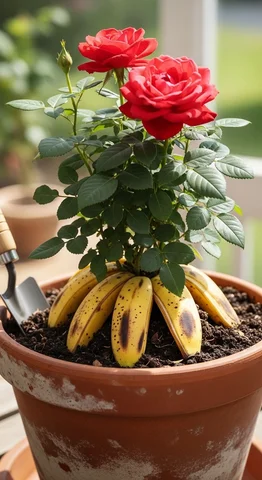 How to grow rose with banana at home #viralreels  #banana #reel #gardening #love
