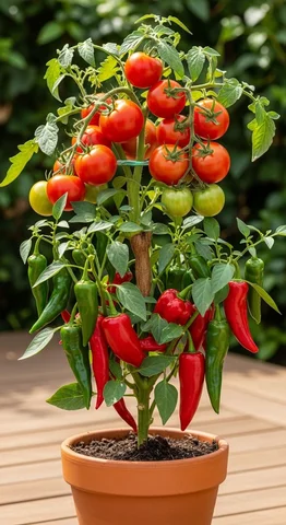 How to grow chili and tomatoes in one pot at home #viralreels  #banana #reel #ga
