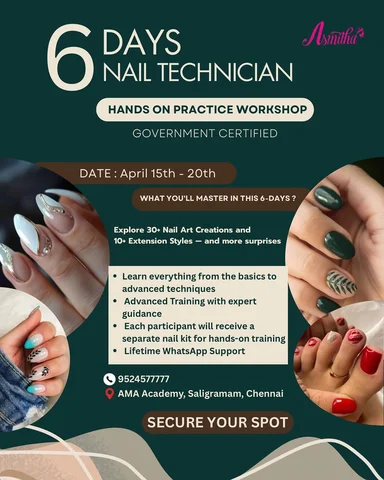Nail Dreams Begin with Excellence — Only at AMA Academy 💅✨
Our Nail Technician 