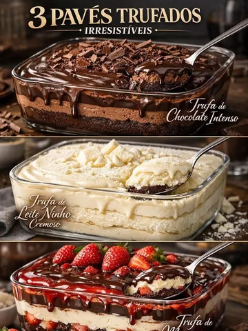 🍫 PAVÊ TRUFADO DE CHOCOLATE INTENSO

🧾 Ingredientes

• 200g de chocolate meio 