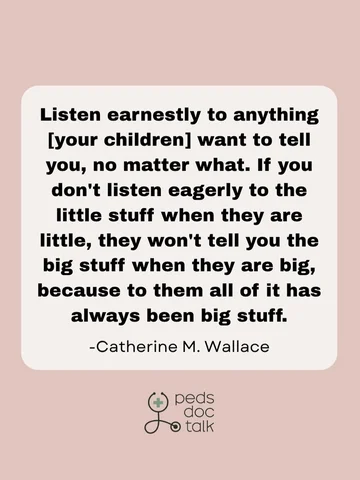 You’re not meant to drop everything every time your child talks. That’s not real