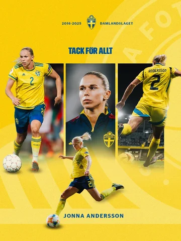 Grattis till en fin landslagskarriär @jonnaaandersson 💛💙  🇸🇪 112 landskamper