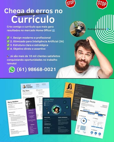 🚀 Precisa de um currículo para se destacar no mercado Home Office ou Presencial