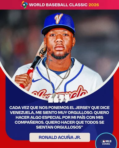 Ronald Acuña Jr. quiere poner el nombre de Venezuela en alto. 🇻🇪