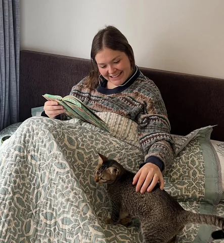 cozied up with my first child Nimki for once 🐈 

she’s snuggled up and staying 