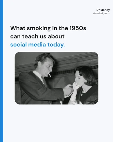 In the 1950s, smoking was normal.
Today, social media is.

Different mechanisms.