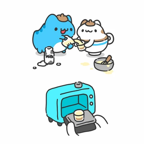 Super Hard Steel Pudding
超硬鋼鐵布丁🍮
沒關係！我們好好鍛鍊還是可以吃了它！

 #カプー #capoo #咖波 #奶泡貓 #奶泡貓