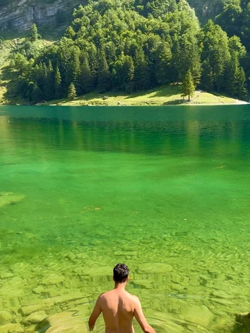 seealpsee, switzerland.🌲 bu sene deniz tatili yerine dağlarda buzul göllerinde 
