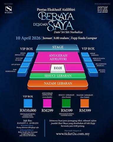 Pentas Eksklusif Aidilfitri Beraya Dengan Saya, Dato' Sri Siti Nurhaliza, 10 Apr