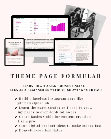 I’m looking for women who want to start a faceless Instagram theme page and get 