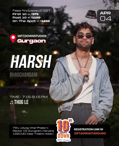 GURGAON 🚨 

WORKSHOP ALERT‼️

@harshbhagchandani_ x @10ftstudios.gurgaon 🔥

Al