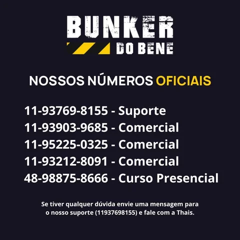 Esses são nossos números oficiais.

Caso nossa equipe entre em contato, responda