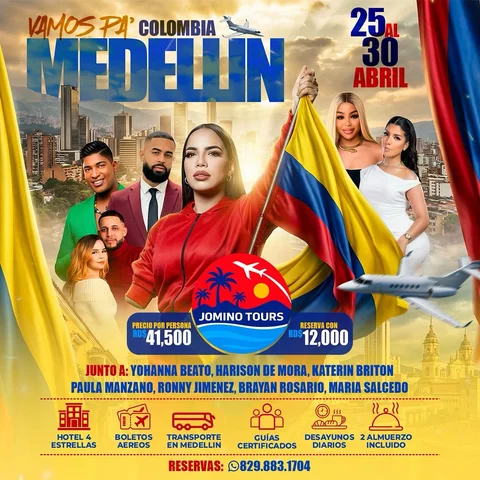 🇨🇴✨ ¡VÁMONOS PA’ MEDELLÍN con @jominotours! ✨🇨🇴
Del 25 al 30 de abril vive u