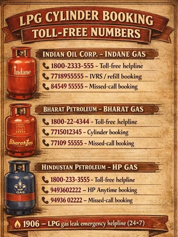 🚨Gas Cylinder Booking Numbers You Should Save Right Now ‼️

Running out of LPG 