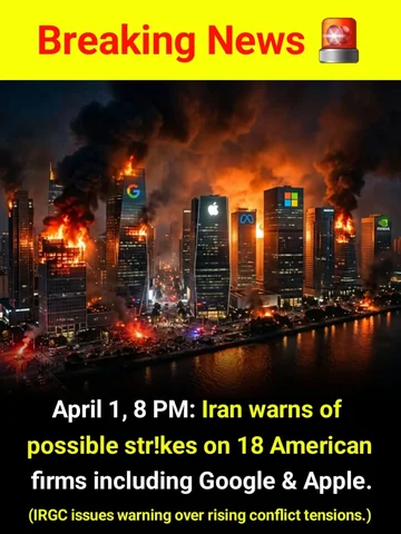 Global tensions rise as Iran’s IRGC issues a warning targeting major US tech gia