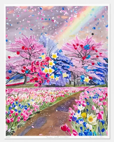 These watercolour paintings are about civilisation. I wanted them to feel like t