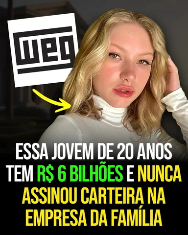 💰👩‍💼 AOS 20 ANOS, HERDEIRA DA WEG JÁ TEM FORTUNA BILIONÁRIA

Uma jovem de ape