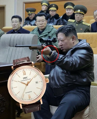 Supreme Leader Kimmy Jong Un at bring your daughter to work day wearing his trus