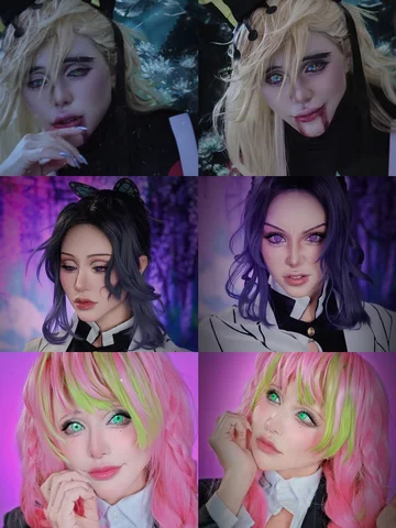 Which makeup look do you like?
どのメイクが好き？🩷
次は何をしようかなー！
蜜璃ちゃん…自前です！！！！！！！

#Demon