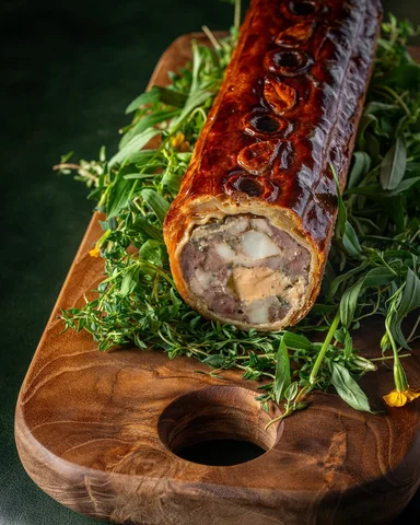 A timeless classic, reimagined at Duet by David Toutain.

Our Pâté en Croûte tak