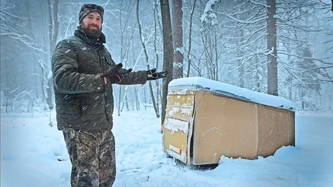 New YouTube video, join me as I camp out in a snow storm in a pull-sled shelter 