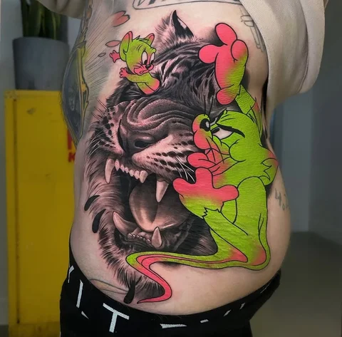 Fun one. Thanks homie! @swadesandersontattoo ✌🏽❤️‍🔥 @worldfamousink @fkirons @