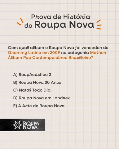 Pergunta pra quem entende tudo sobre Roupa Nova! Vamos ver quem acerta de primei