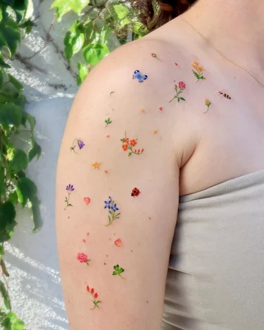 Flower rain on arm 🌷
She wanted to leave the mole uncovered. And I felt that it