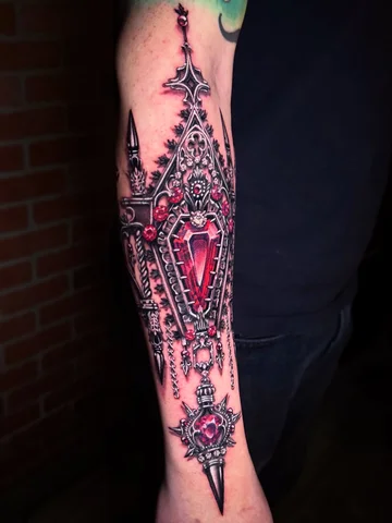 Dracula inspired forearm adornment on the coolest Rock-Doc ever 🤘🏼 thanks for 