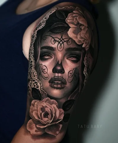 Catrina tattoo , you know they are my favorite🥰
Booking Tampa Tattoos 2025💫
 E