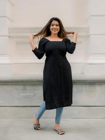 Aurelia Midnight Kurti Dress 
Price : Rs 2950/- 
Material : Chikankari Embroider