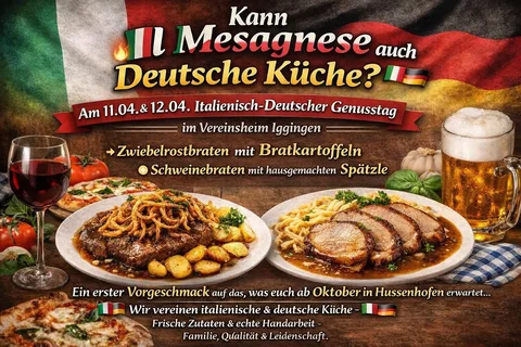 🔥 Kann Il Mesagnese auch Deutsche Küche? 🇮🇹🇩🇪

Am 11.04. & 12.04. erwartet 