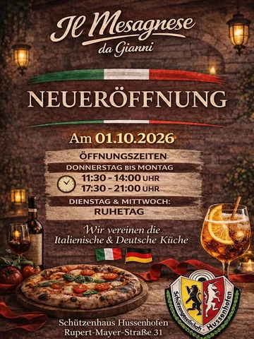 🍕 Neueröffnung – Il Mesagnese da Gianni 🍷

Der nächste Schritt ist da…
Am 01.1