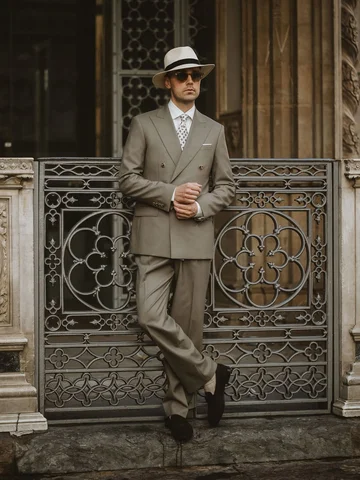 Channeling the elegance of Florence in every detail, with a sharp double-breaste