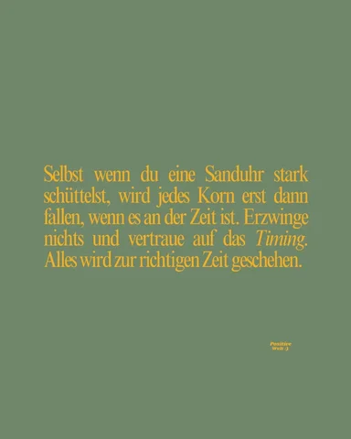 Vertraue dem Timing des Lebens. Drücke auf das ❤️, wenn du niemals deinen Glaube