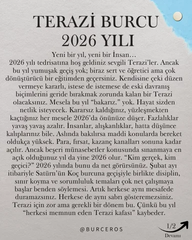 ♎️ TERAZİ BURCU ~ 2026 YILI YORUMU