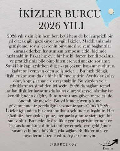 ♊️ İKİZLER BURCU ~ 2026 YILI YORUMU