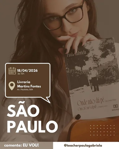 Alô, São Paulo! Dia 18 de abril, às 15h, eu vou estar na Livraria Martins Fontes