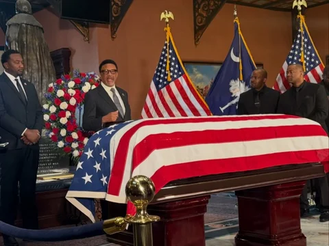 Rev. Jesse Jackson lies in state at the Capitol in South Carolina, where his jou