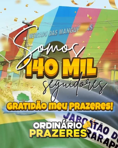 Somos 140 MIL e eu só tenho uma palavra pra vocês: GRATIDÃO! 💛😍

Obrigado, meu