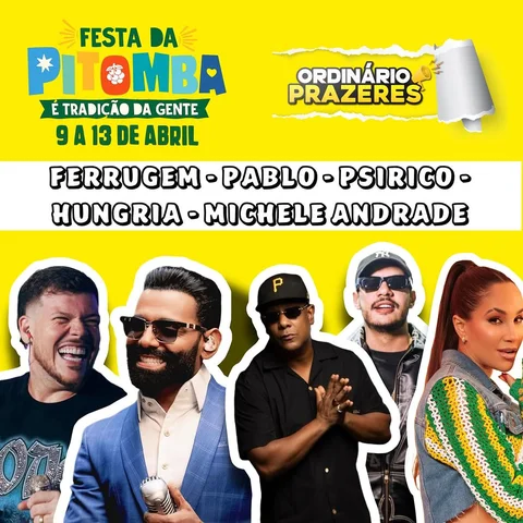 🔥 ATENÇÃO, PRAZERES!
Olha quem tá confirmado na Pitomba 2026 😱👇
Ferrugem • Pa