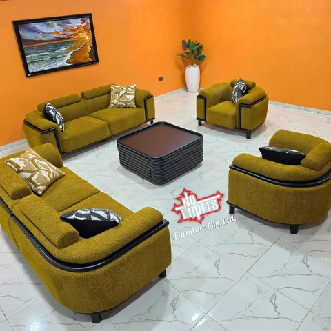Proudly made in 🇳🇬 

8 seater produced with real leather plus centre table

So