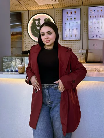 ⁨	Trench coat available now for order dm📩❤️

طلبتوا مني كتيير اني اعملكوا ترينش