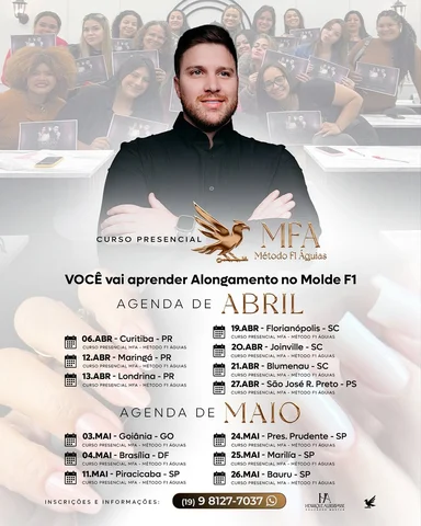 Agenda para os próximos 2 meses de curso presencial 💅

Para reservar sua vaga f