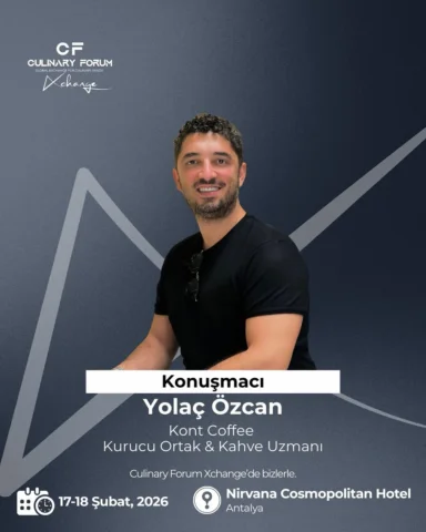 Konuşmacımız Kont Coffee Kurucu Ortak & Kahve Uzmanı Yolaç ÖZCAN, başta gastrono