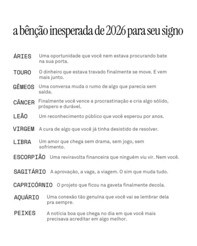 O universo tem algo guardado pro seu signo em 2026 que você ainda não consegue v
