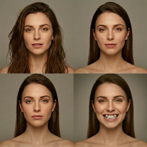 Você não repara no cabelo.
Nem em pequenas imperfeições da pele.
Nem em um olhar