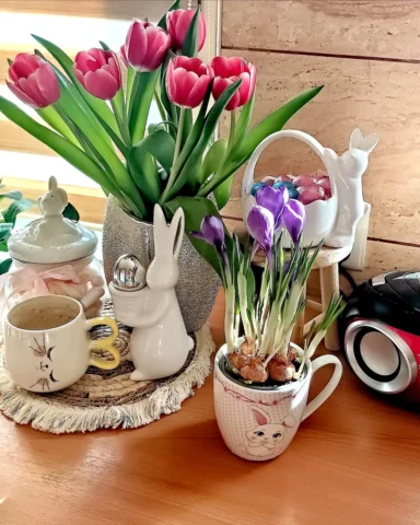 Dzień dobry miłego dnia oraz tygodnia ☕🐰🌸
#ozdobyświąteczne #kwiatysąpiękne #w