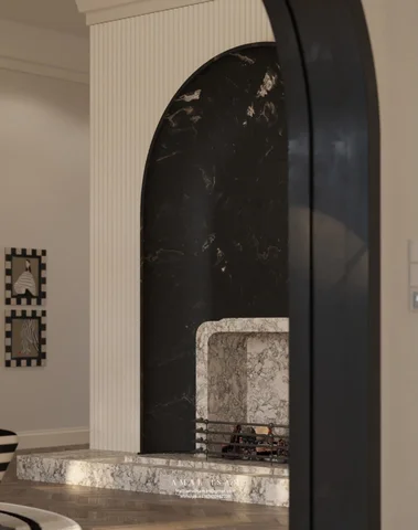 من اعمالي في التصميم الداخلي
Black & Cream بتكوين معماري مدروس.

تصميم بروح Cont